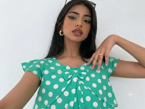 Green Polka Dot Top