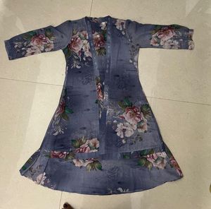 Floral Print Kurta with Attached Shrug
