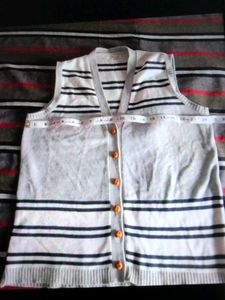 Striped Sleeveless Sweater Vest