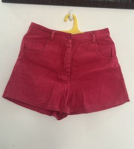 Stylish Red Denim Shorts for Women