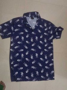 Men's Navy Skeleton Print Shirt