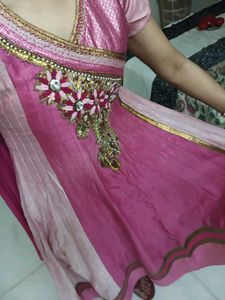 Elegant Pink Embellished Kurta Set