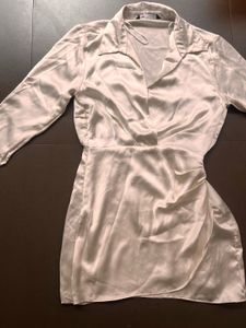 Elegant Satin Ruched Dress
