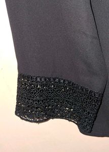 Black Long Sleeve Top with Lace Cuffs