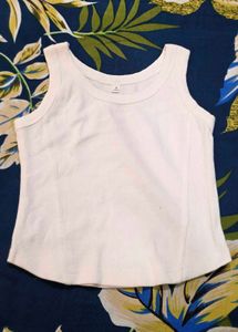 White Ribbed Tank Top
