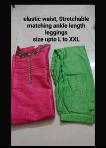 Rani Pink Kurta with Parrot green leggings