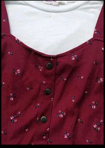 Cute Floral Print Button-Front Dress