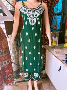 pure Chikankari Lakhnowi kurti set