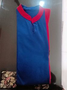 Blue & Pink woolen Kurta