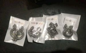 pack of 4 oxidized Jhumkhas