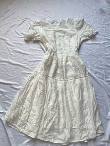 White Puff Sleeve Mini Dress