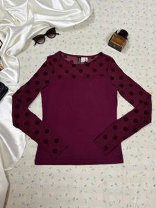 Chic Polka Dot Long Sleeve Top