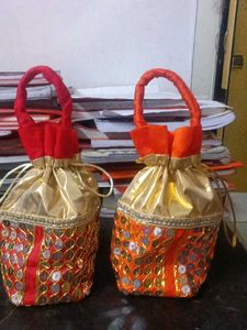Embellished Drawstring Pouches