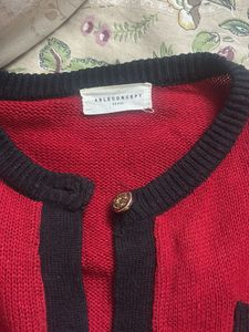 Red Trim Cardigan