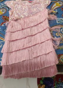 Sparkling Pink Fringe Dress