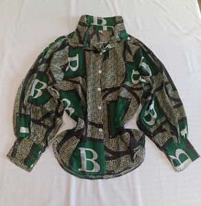 Green Oversized Printed Shirt