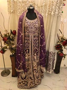 Exquisite Embellished Purple Kurta Set