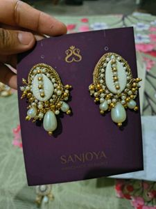 Pearl & Cowrie Shell Earrings and Maangti