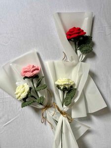 Crocheted Rose Bouquets (Set of 3)