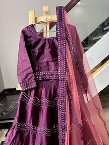 Very pretty wine Lehenga Choli with Dupatta