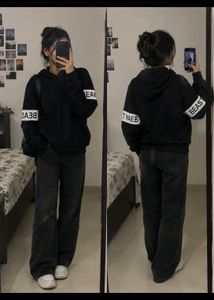 Black Hoodie with "BEAS" Detail