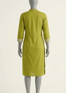 Lime Green Embroidered Kurta