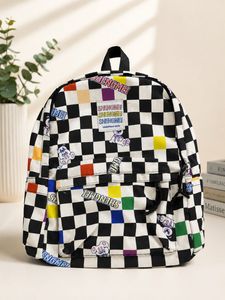 Black and White Checkerboard Backpack