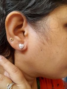 Silver Heart Stud Earrings