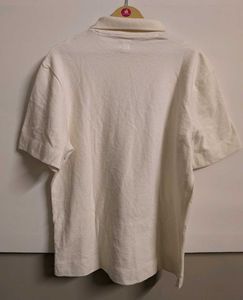 old money Cream Textured Polo Shirt