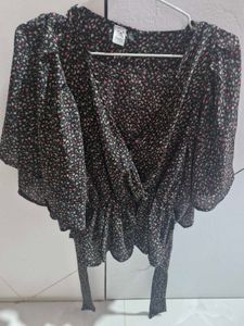 Floral Wrap Top