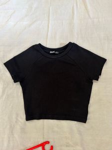 Black Cropped T-Shirt