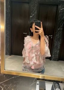 Chic Ruffled Floral western top