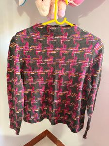 Chic Plaid Mock Neck Long Sleeve Top