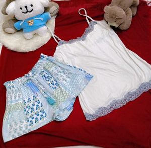 Lace Trimmed Pajama Set