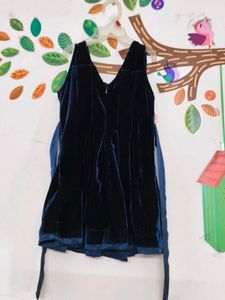Adorable Blue Velvet Party Dress