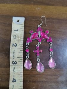 Pink Danglers Earrings