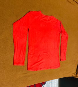 Men Solid Round Neck Poly Cotton Red T-Shirt