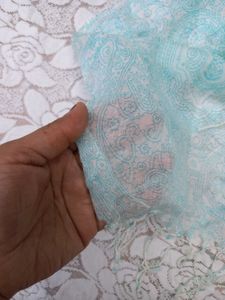 Blue Paisley Print Scarf