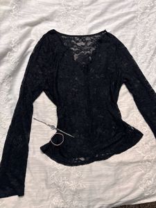 Elegant Black Lace Top