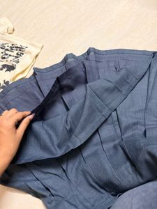 Graphic Print Crop Top &amp; Denim Skirt Set