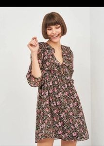 Floral Print Ruffle Dress