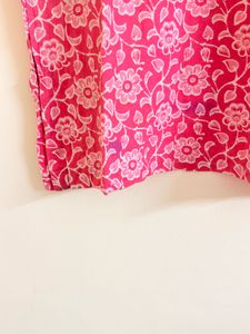 Vibrant Pink Floral Print Kurta Palazzo