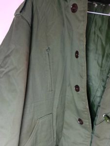 Men's Olive Green Military Parka Jacket - Heavy Wi