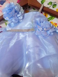 Adorable Baby Girl's Blue Party Dress