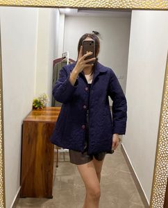 DARK PURPLE QUILTED FLORAL TEXTURED JACKET