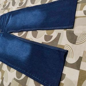 Wide Leg Blue Denim Jeans for Unisex