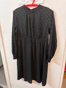 MAX Black Polka Dot Long Sleeve Dress
