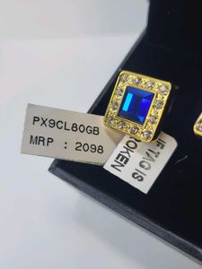 PEORA Square Blue &amp; Gold Cufflinks