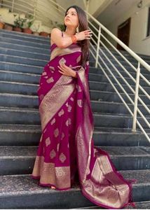 Elegant Purple Silk Saree