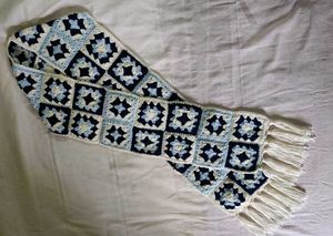 Handmade Crochet Granny Square Scarf